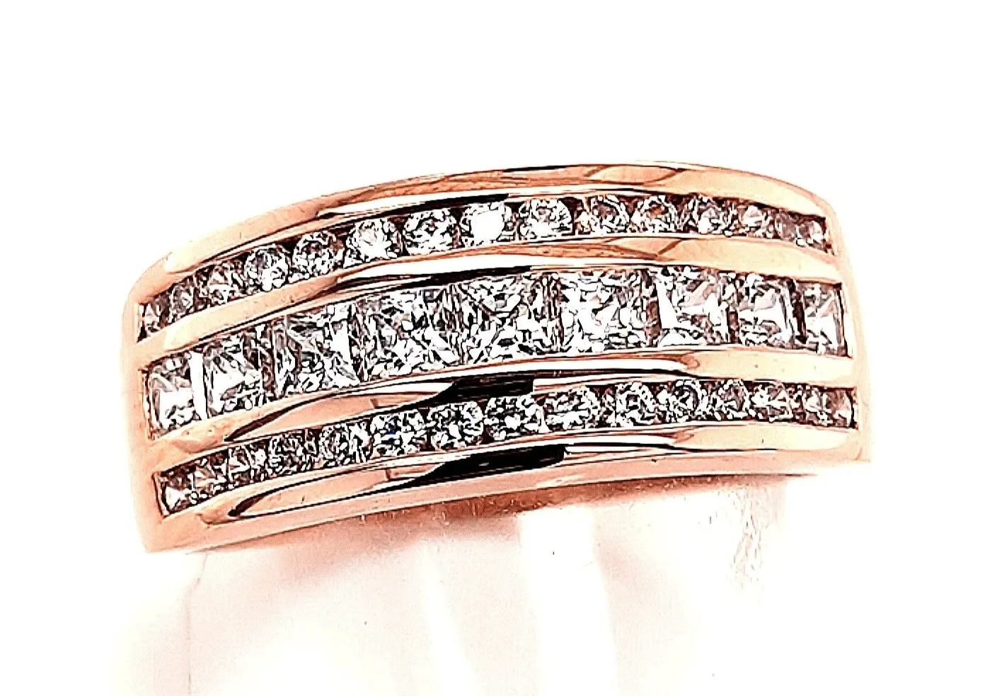9ct Rose Gold & Cubic Zirconia Ring - Made with Swarovski Zirconia