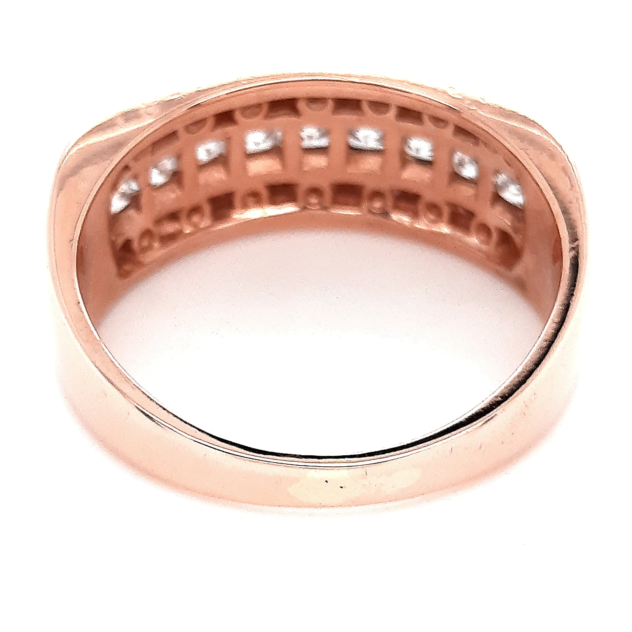 9ct Rose Gold & Cubic Zirconia Ring - Made with Swarovski Zirconia