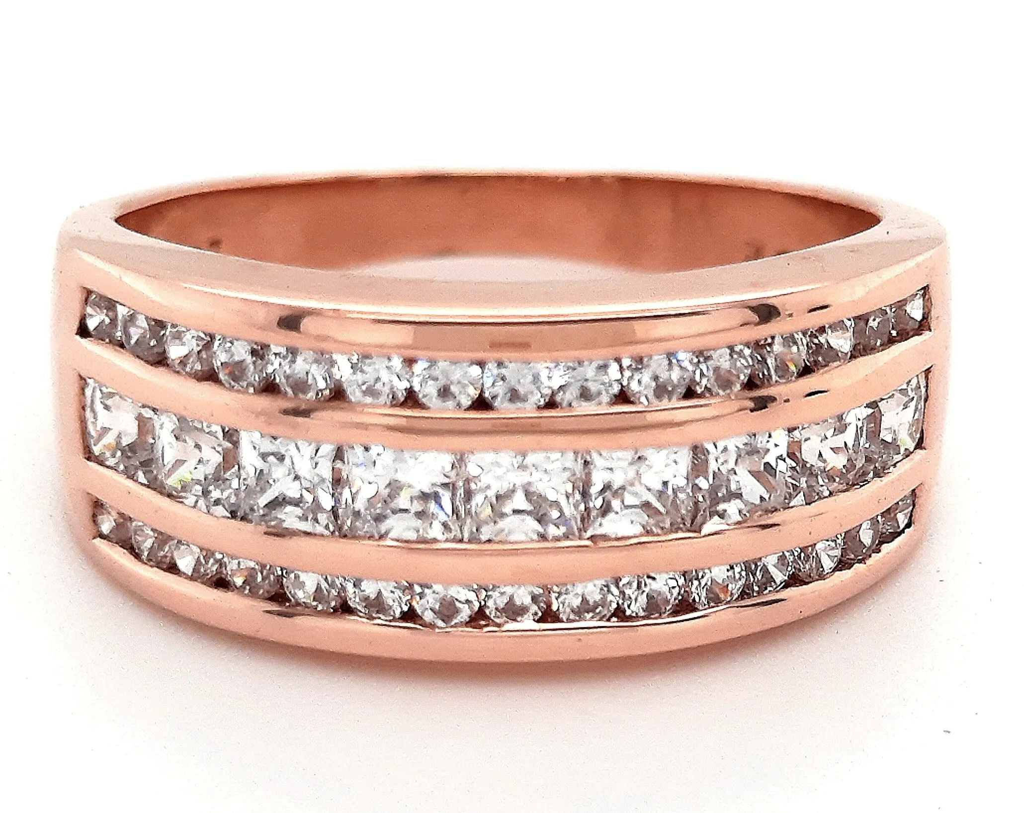 9ct Rose Gold & Cubic Zirconia Ring - Made with Swarovski Zirconia