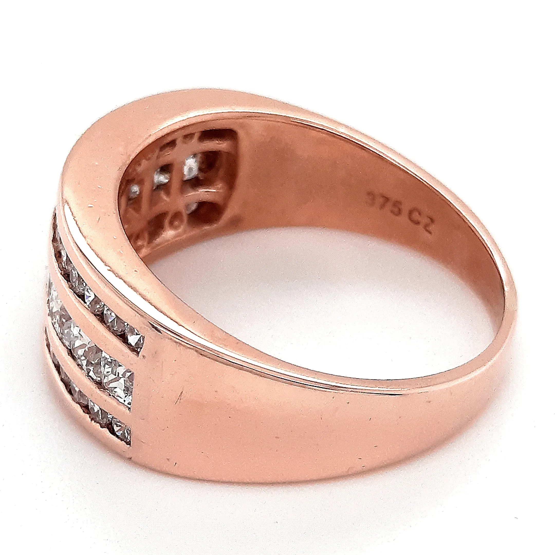 9ct Rose Gold & Cubic Zirconia Ring - Made with Swarovski Zirconia