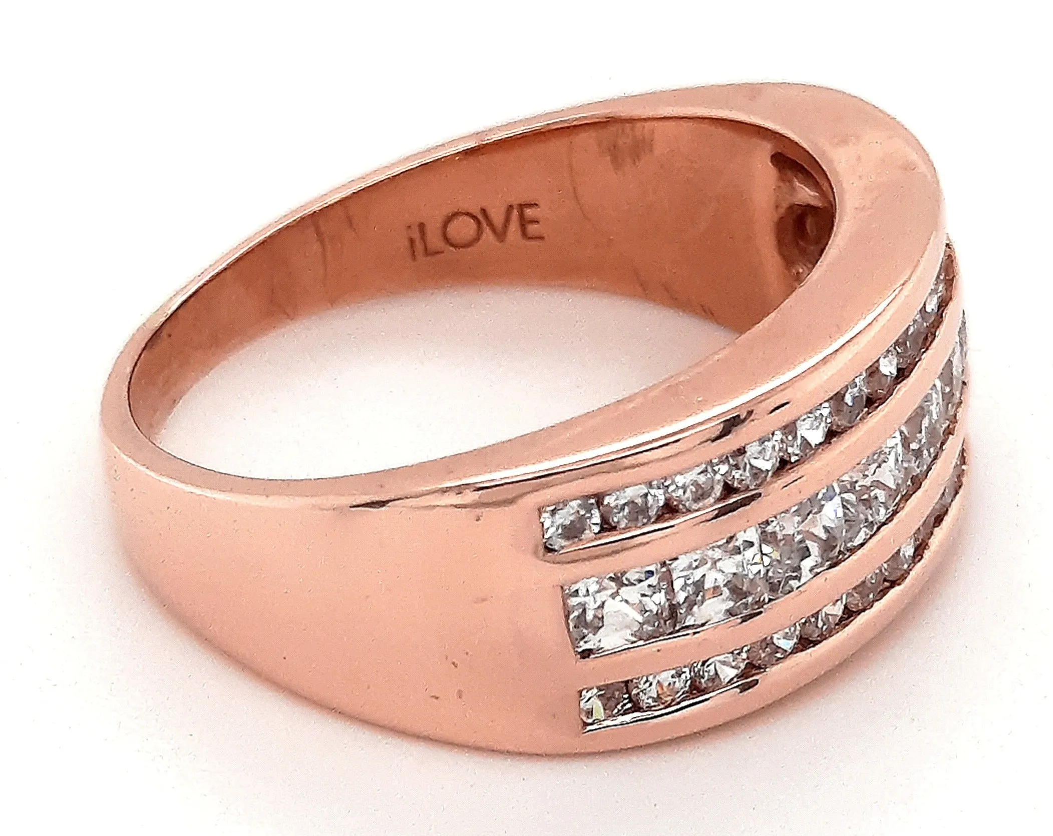 9ct Rose Gold & Cubic Zirconia Ring - Made with Swarovski Zirconia
