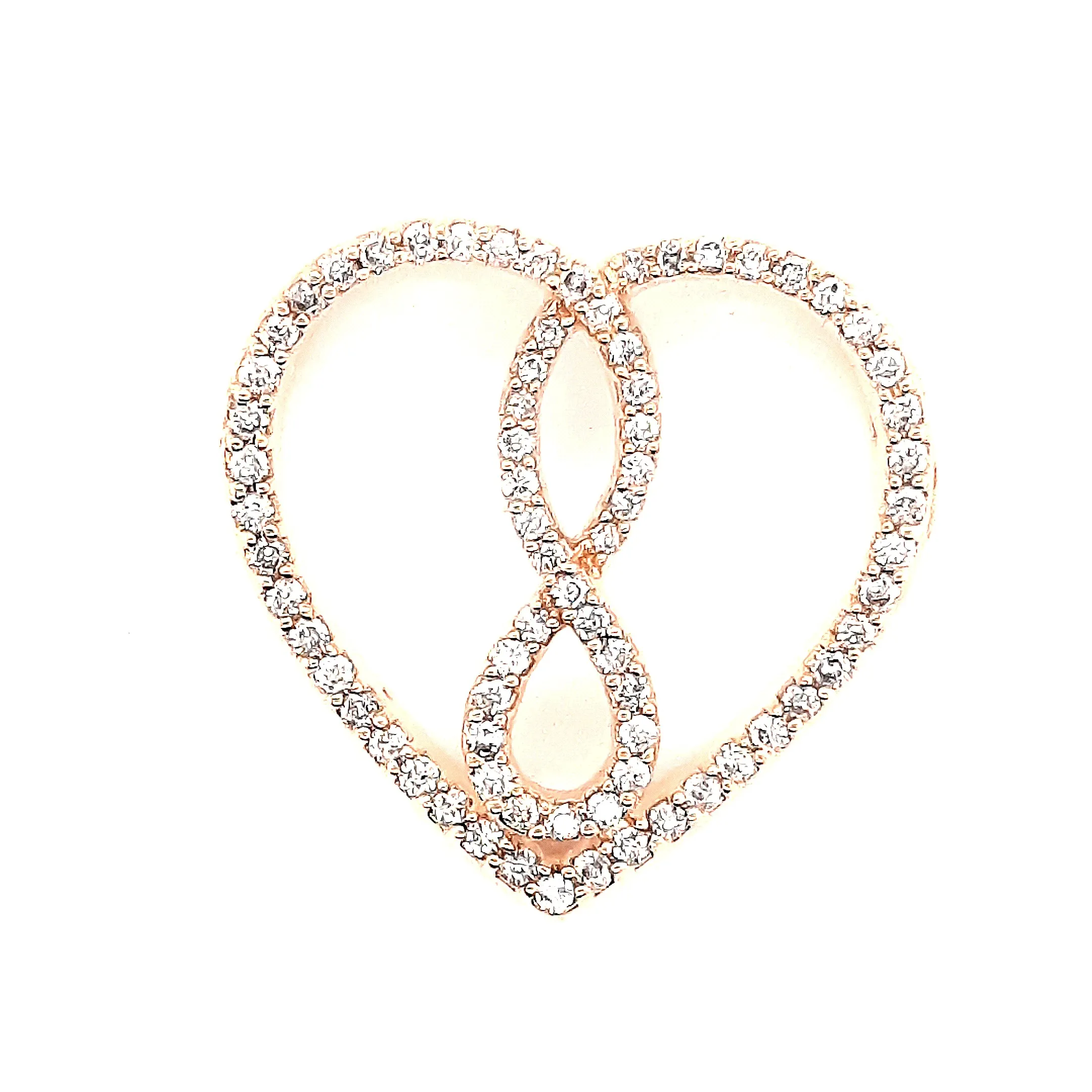 9ct Rose Gold & Diamond Heart Pendant