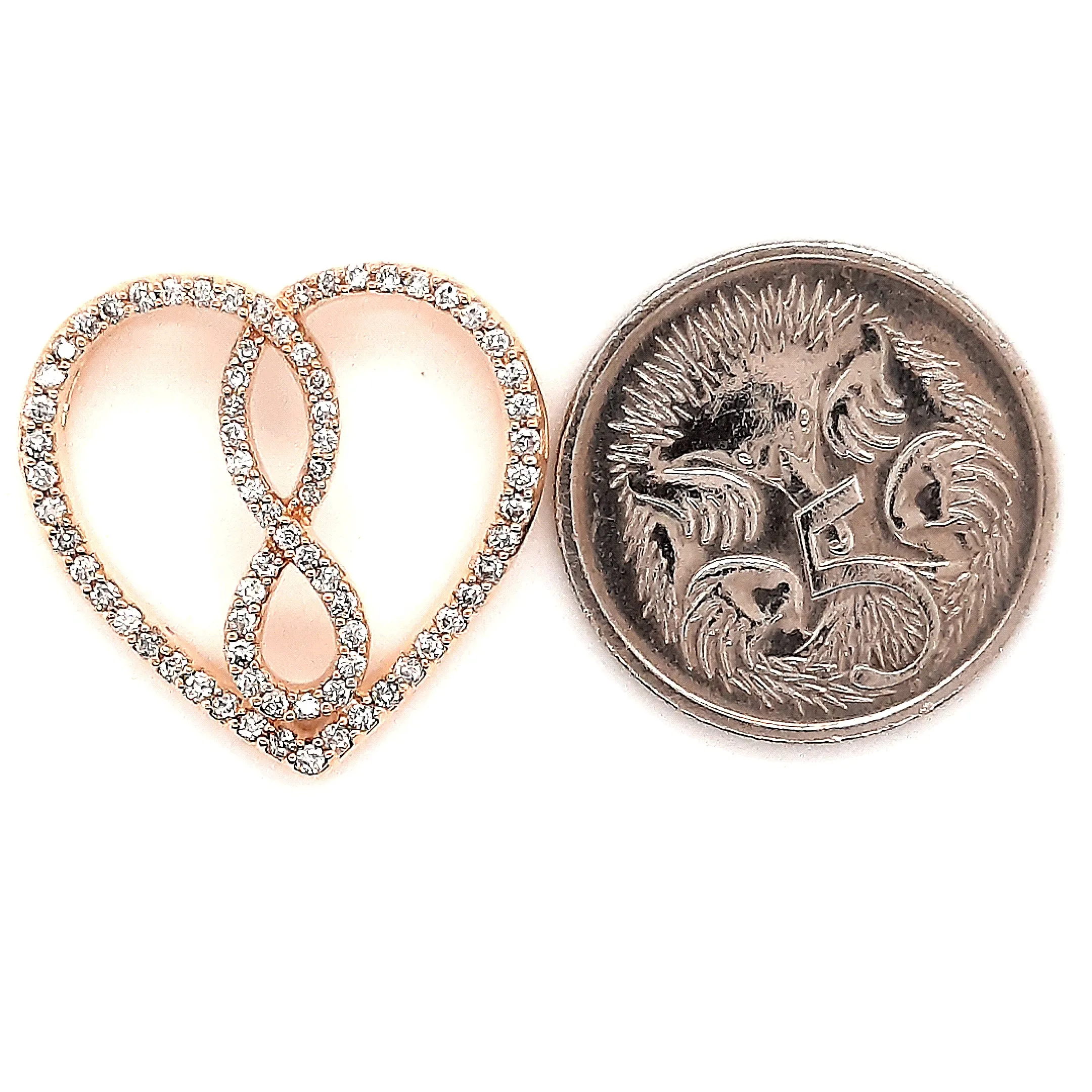 9ct Rose Gold & Diamond Heart Pendant