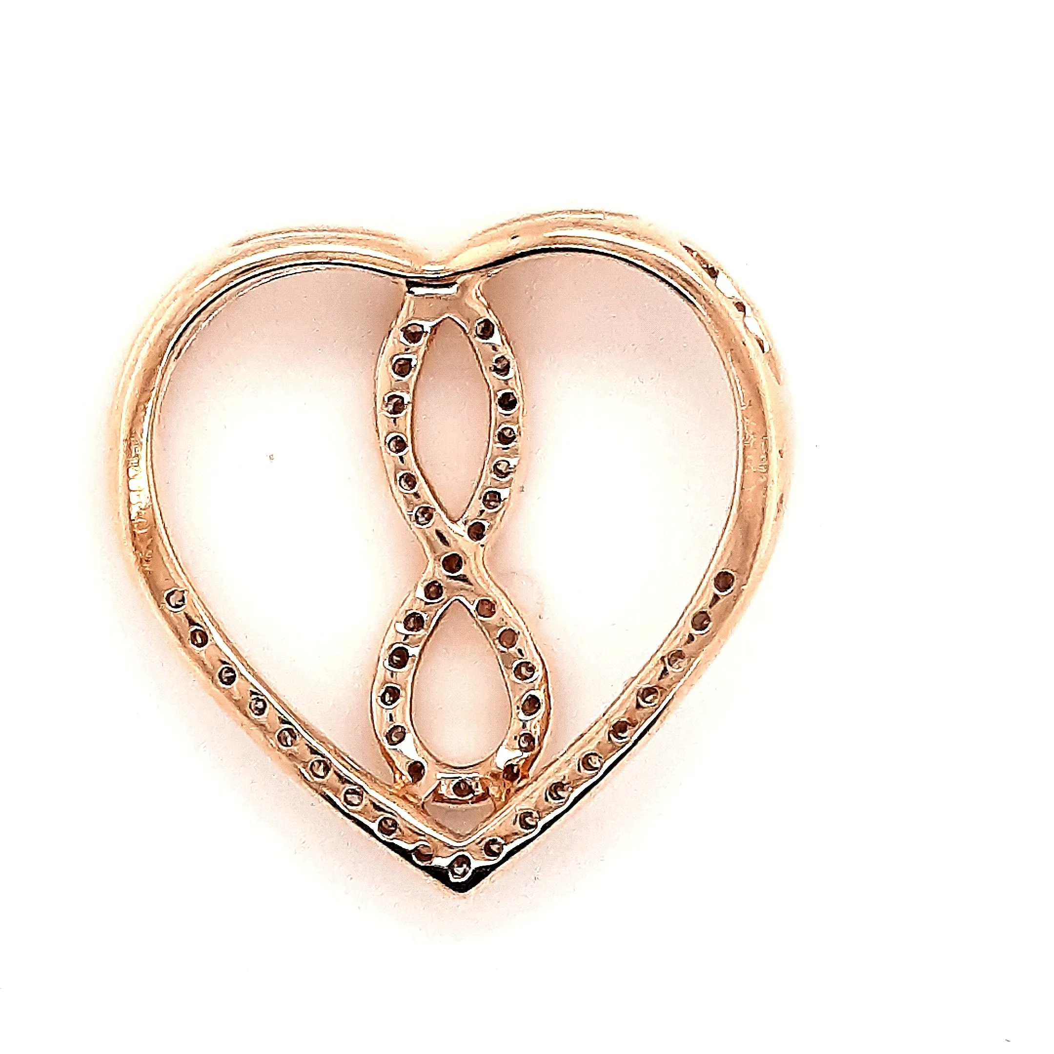9ct Rose Gold & Diamond Heart Pendant