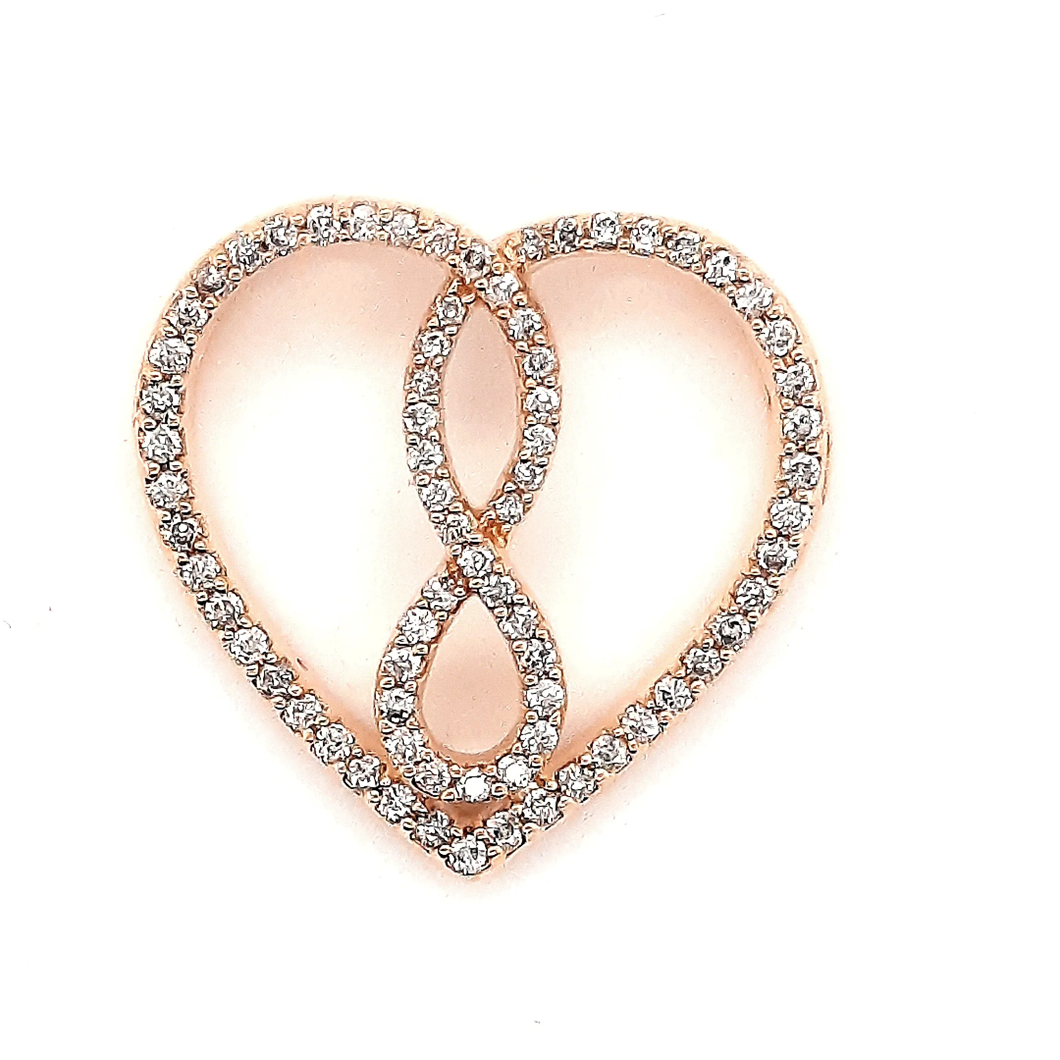 9ct Rose Gold & Diamond Heart Pendant