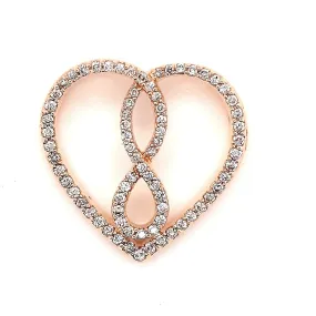 9ct Rose Gold & Diamond Heart Pendant
