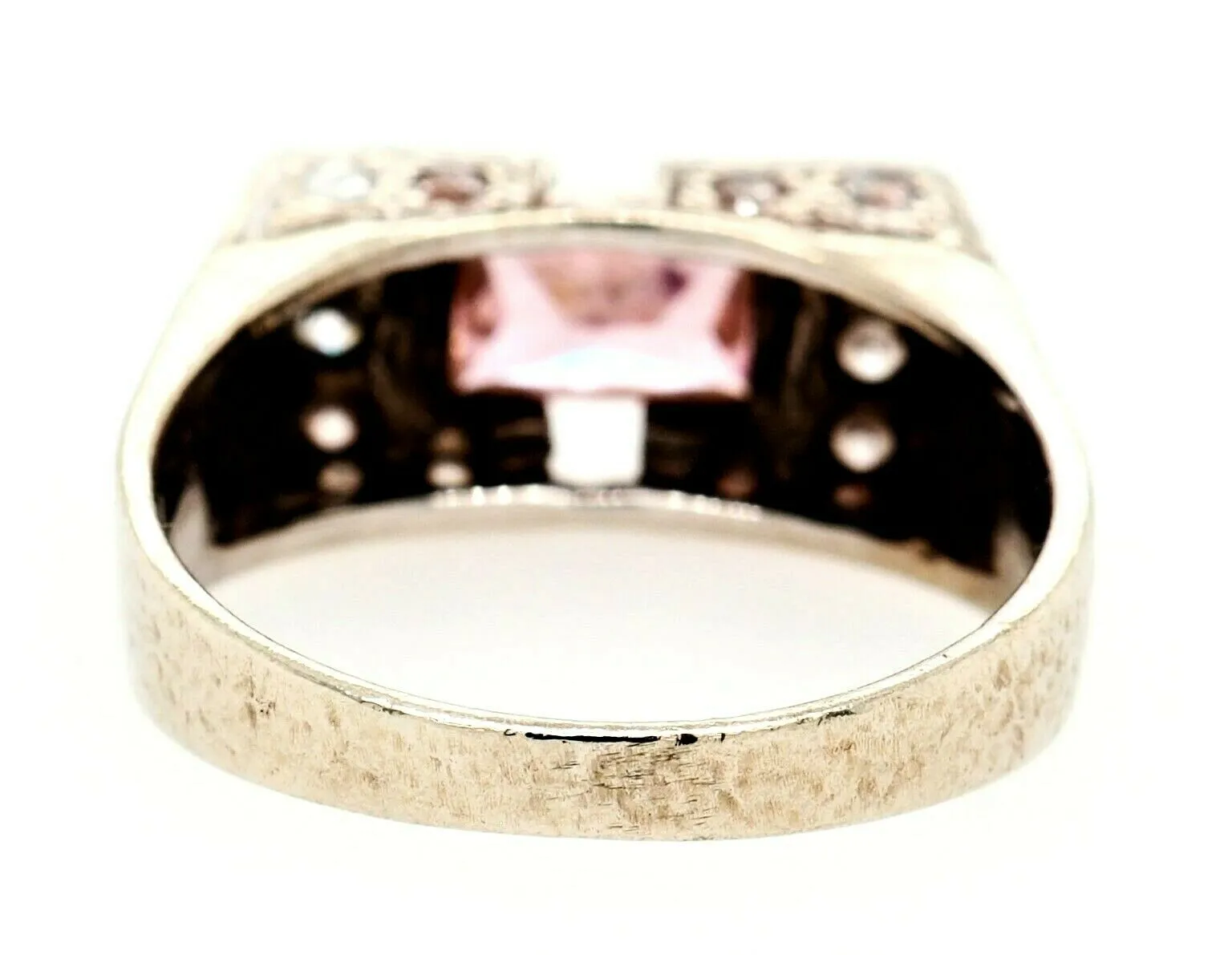 9ct White Gold Pink & White Cubic Zirconia Ring