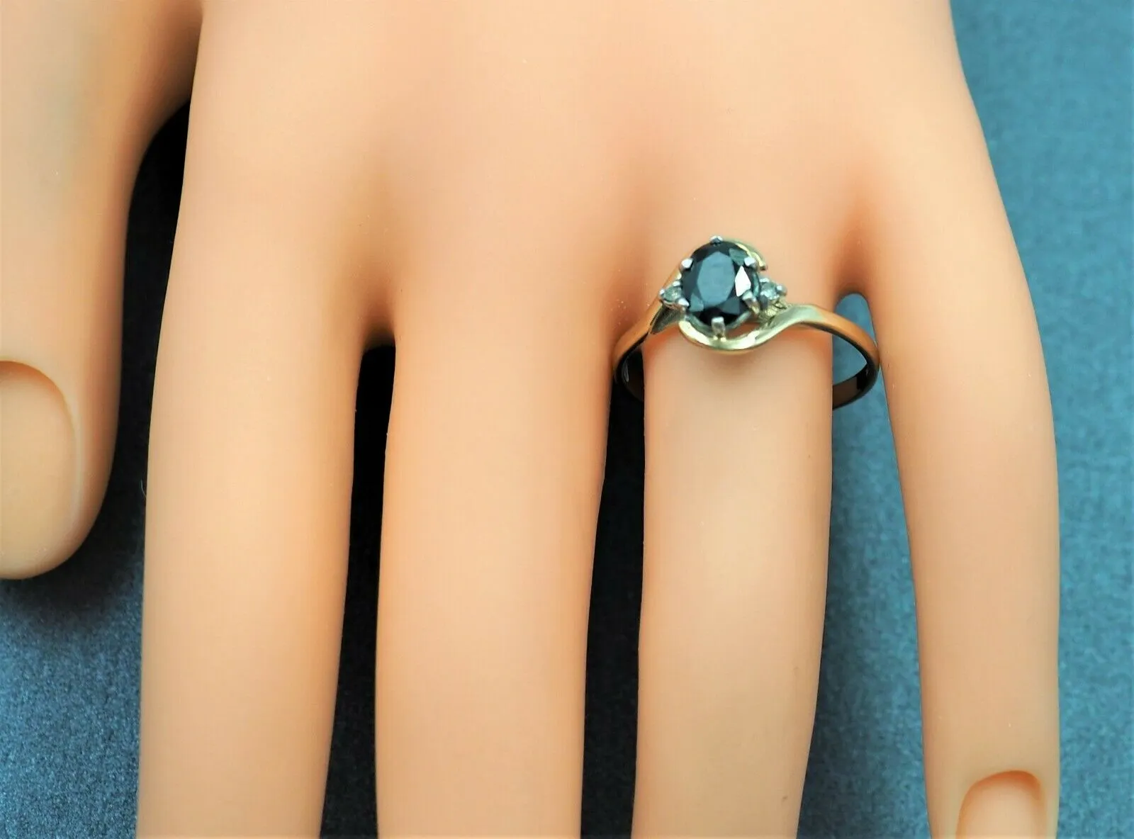 9ct Yellow & White Gold Sapphire & Diamond Ring