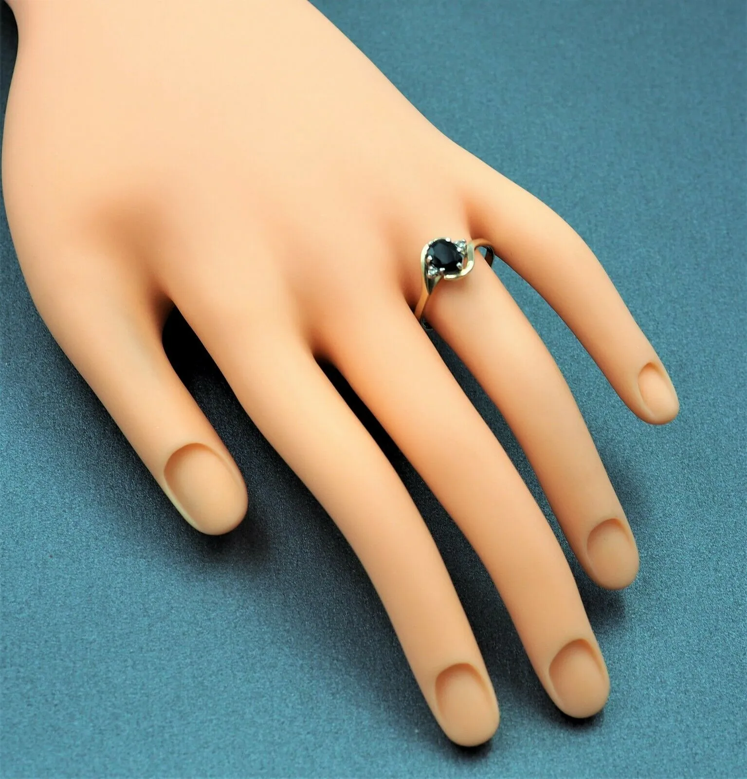 9ct Yellow & White Gold Sapphire & Diamond Ring