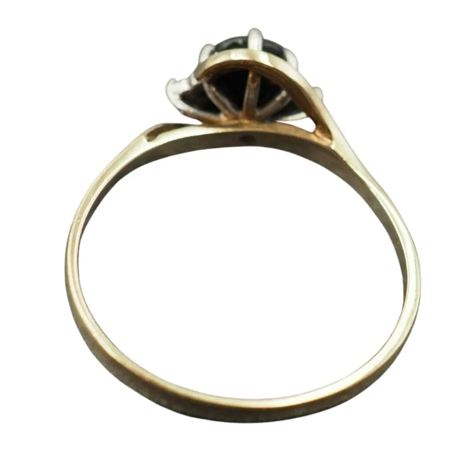 9ct Yellow & White Gold Sapphire & Diamond Ring