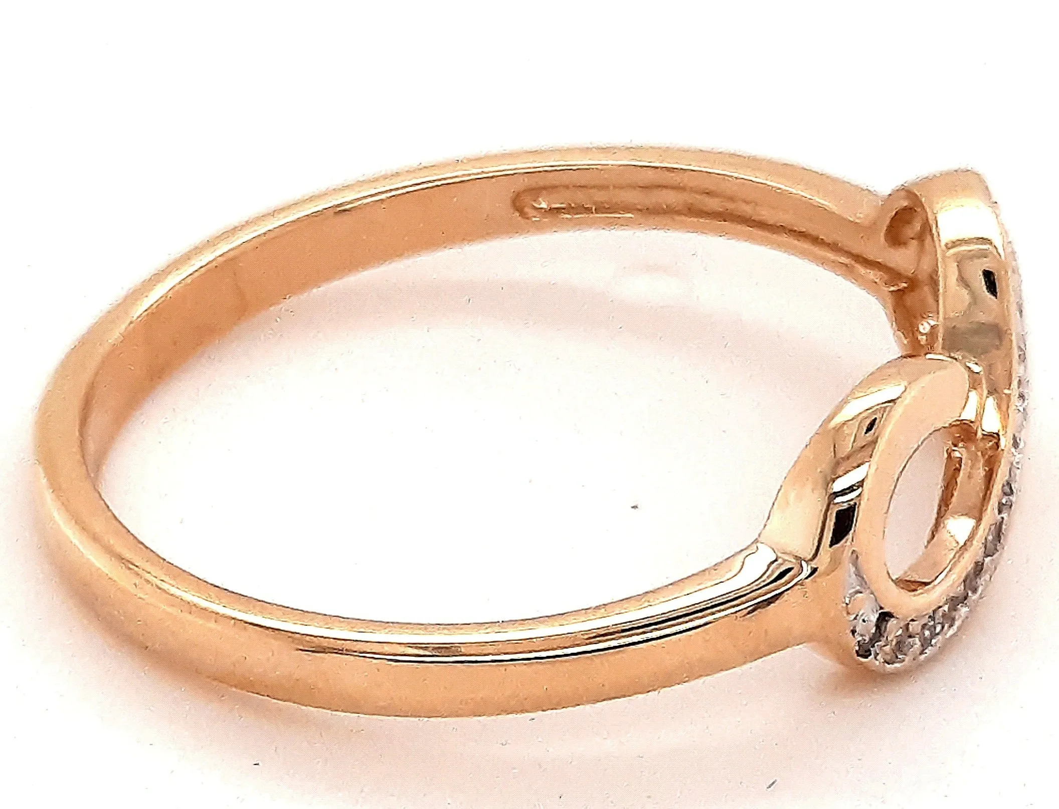 9ct Yellow Gold Diamond Infinity Ring