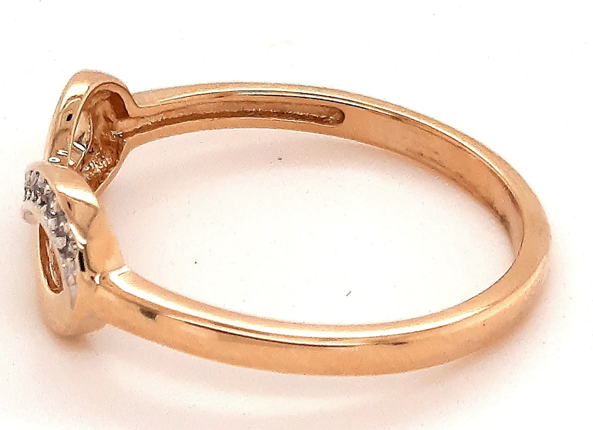 9ct Yellow Gold Diamond Infinity Ring