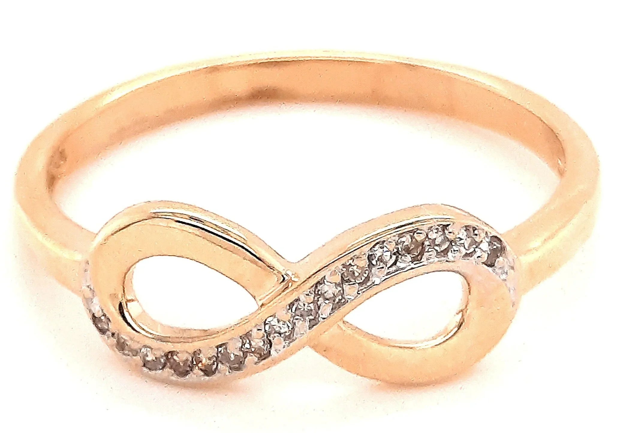 9ct Yellow Gold Diamond Infinity Ring