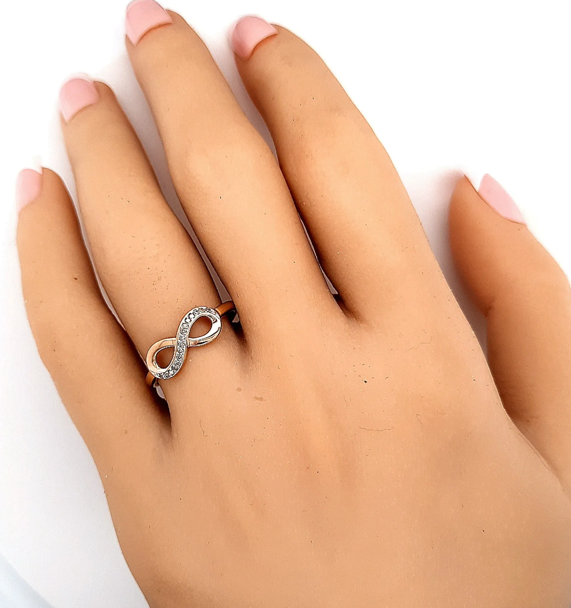 9ct Yellow Gold Diamond Infinity Ring