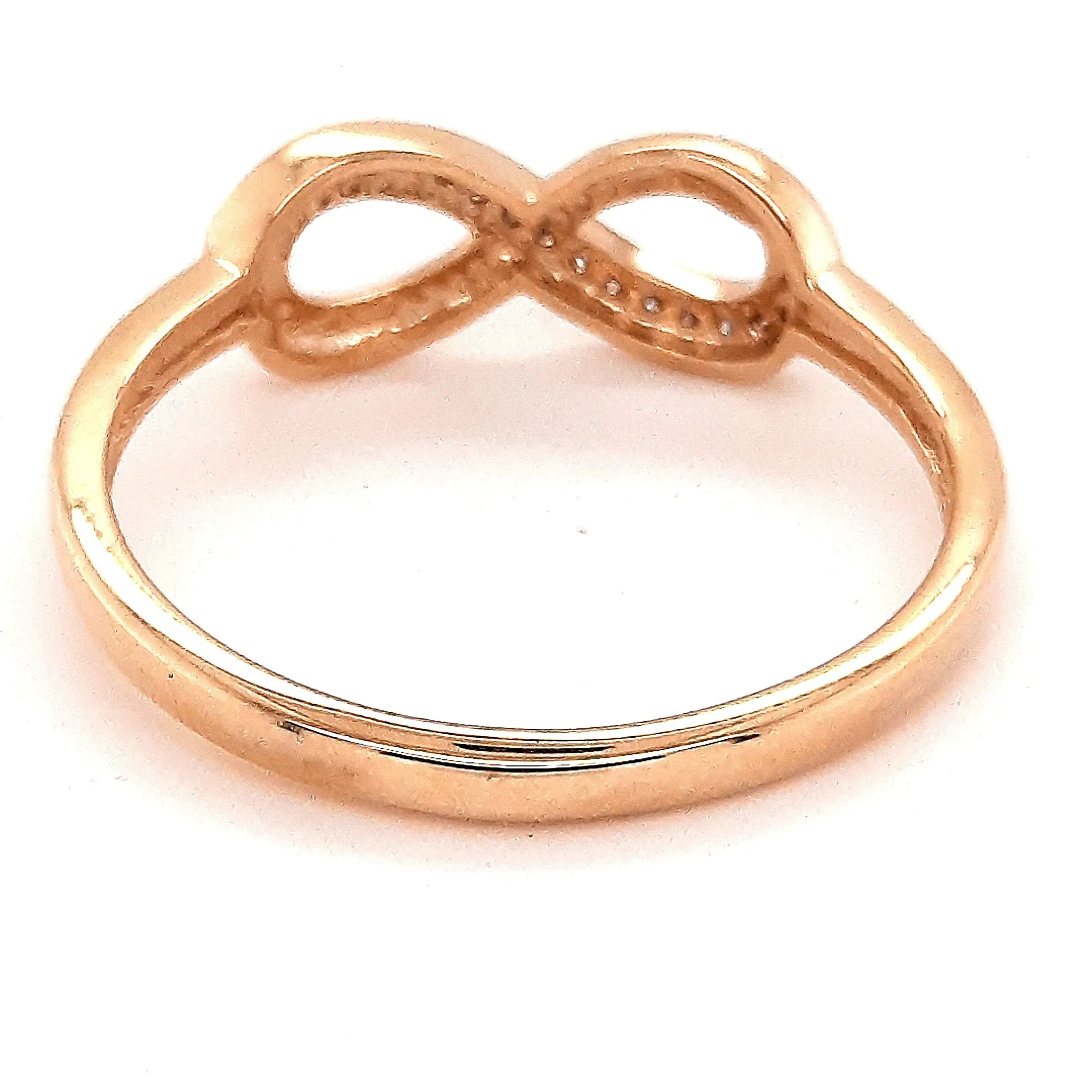 9ct Yellow Gold Diamond Infinity Ring