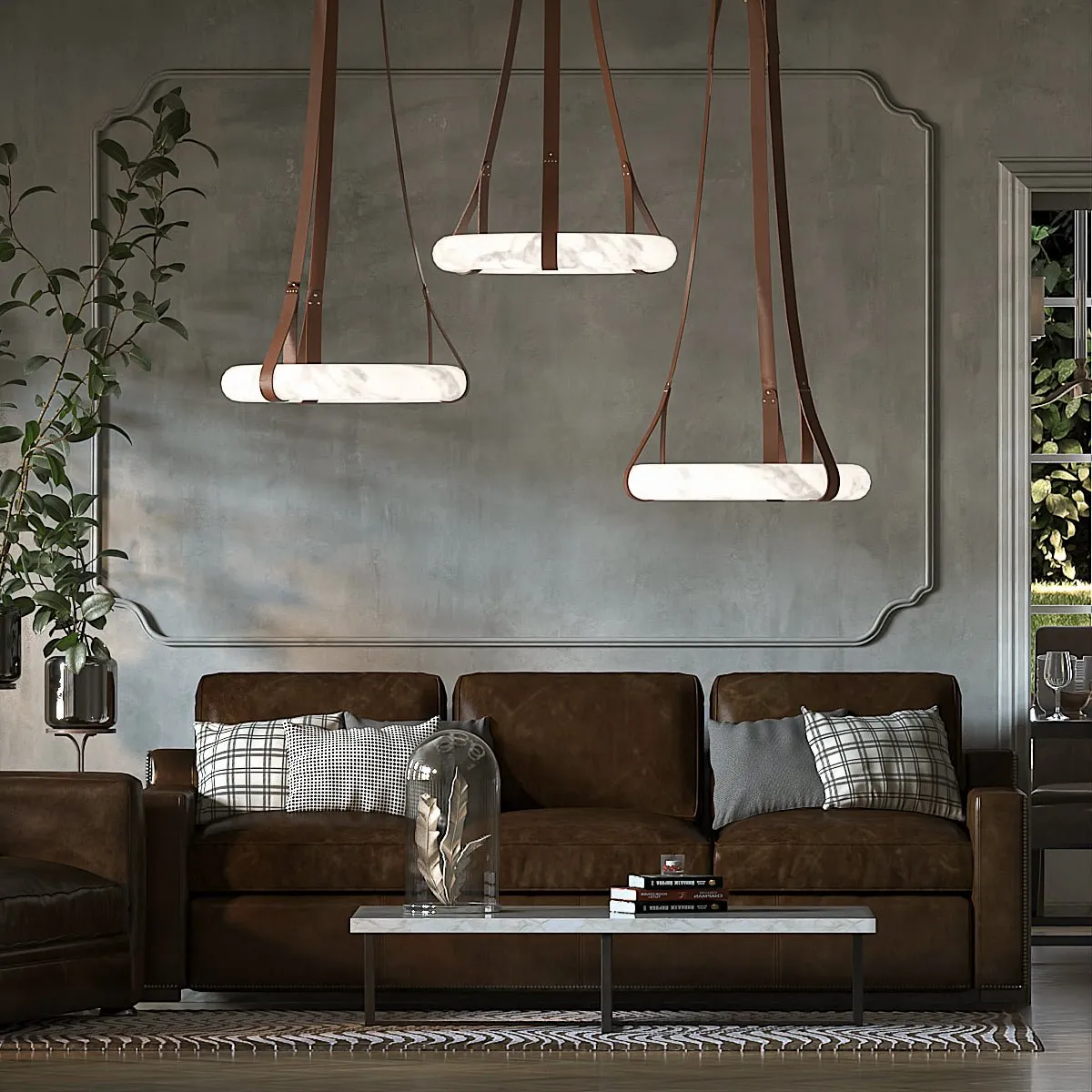 Aktis Alabaster Pendant Light