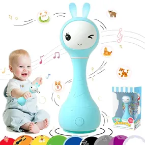 alilo Smarty Bunny Baby Rattle Musical Light Up Toys, Infants Newborns Baby Toys 0-3-6-12-18-24 Months,1 Year Old Baby Gifts, 4 Music Modes and Color Recognition Function with 9 Color Card
