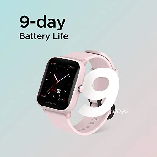 Amazfit Bip U Pro Smart Watch with Alexa Built-In for Men Women, GPS Fitness Tracker with 60  Sport Modes, Blood Oxygen Heart Rate Sleep Monitor, 5 ATM Waterproof, for iPhone Android Phone (Pink)