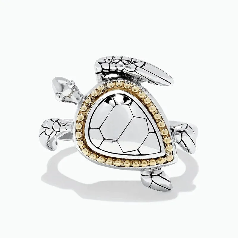 Amazing Vintage Turtle Ring filled with Crystals