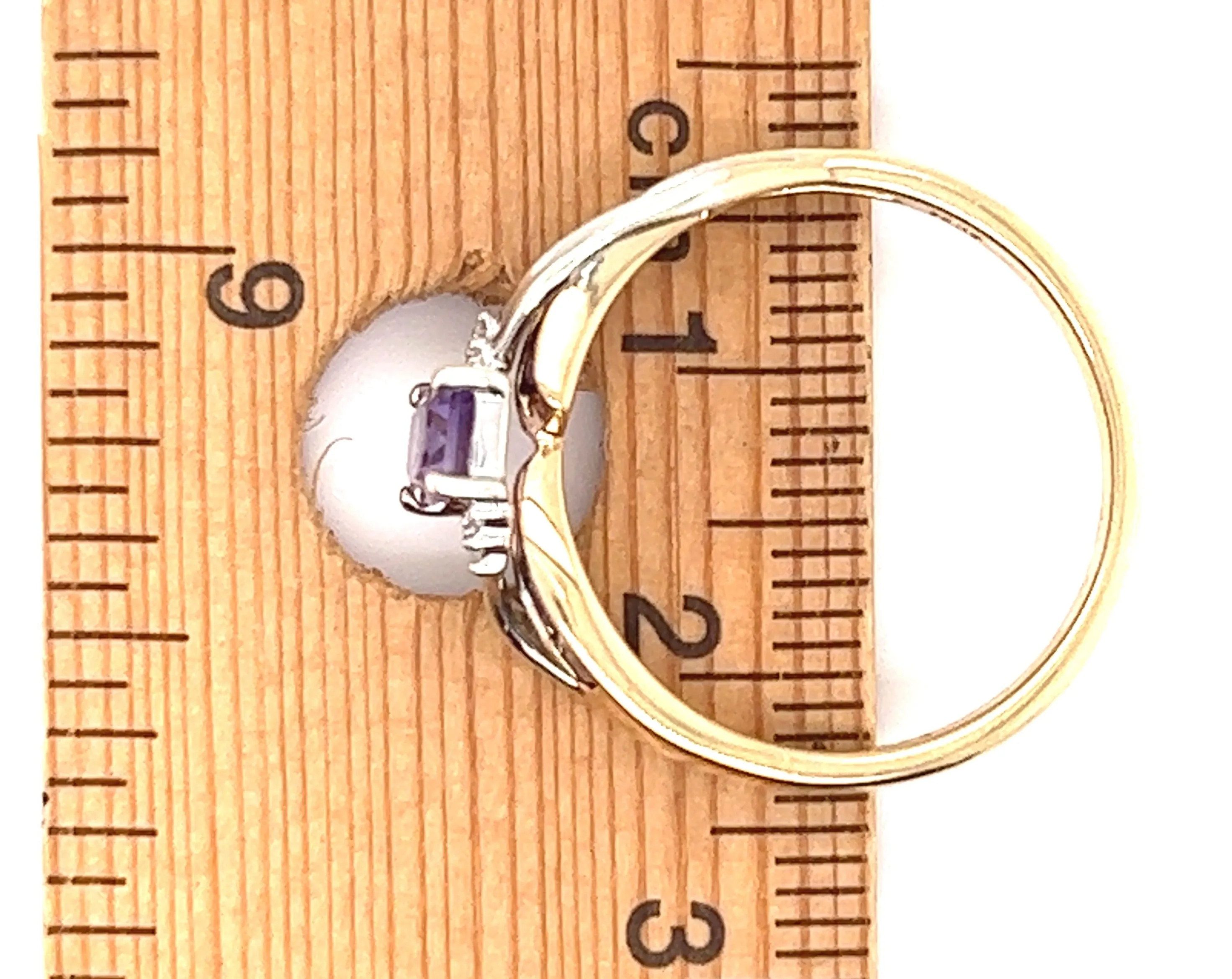 Amethyst & Diamond Yellow & White Gold Ring