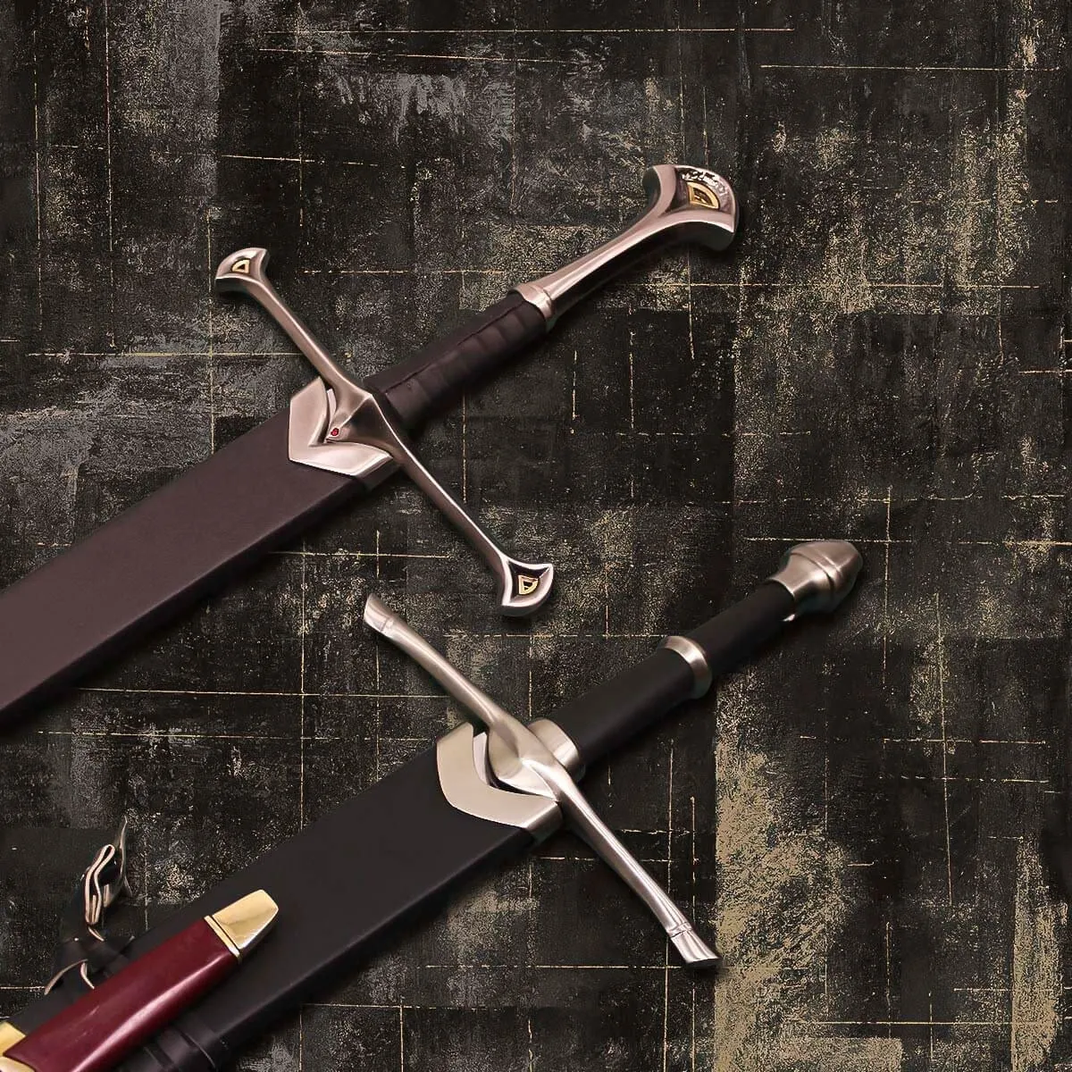 Anduril Sword and Aragorn Strider Ranger Sword with knife And Aragorn Strider Ranger Sword with knife Lord Of The Ring Pair