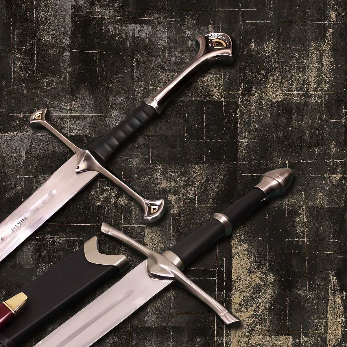 Anduril Sword and Aragorn Strider Ranger Sword with knife And Aragorn Strider Ranger Sword with knife Lord Of The Ring Pair