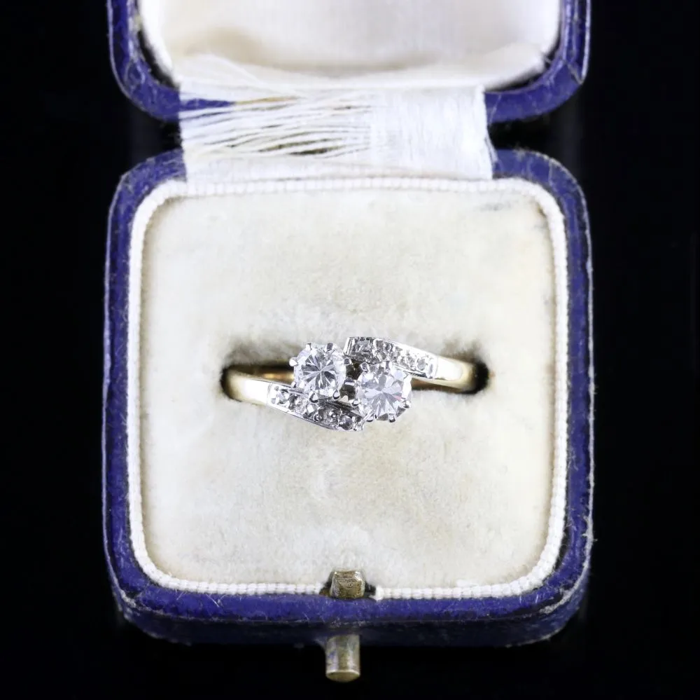 Antique Edwardian Diamond Twist Engagement Ring Circa 1910