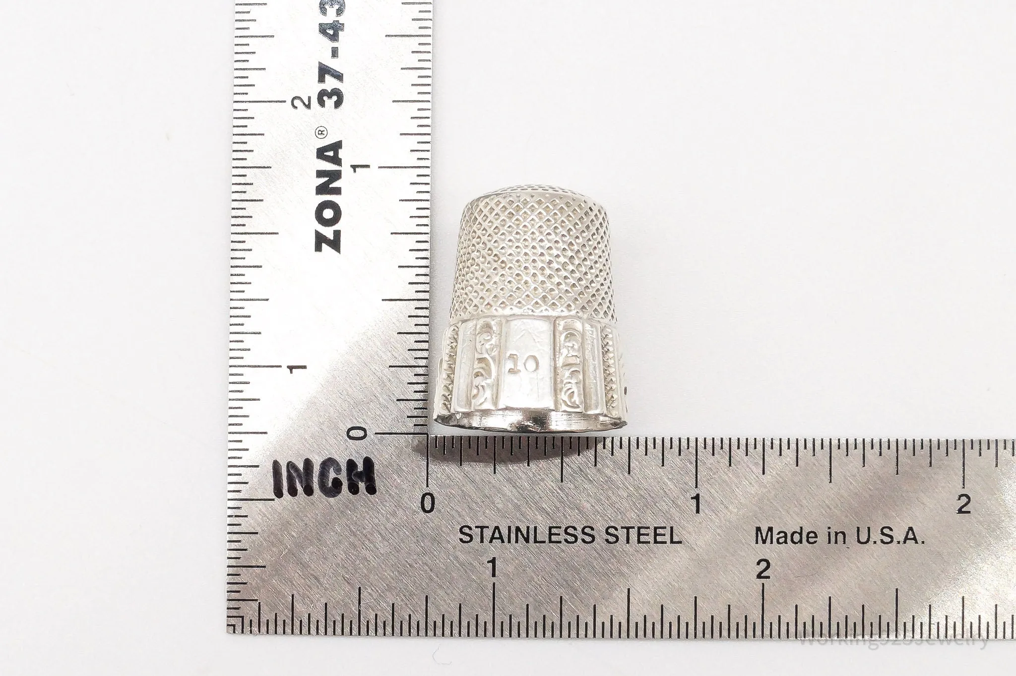 Antique Ketcham McDougall Sterling Silver Thimble Size 10