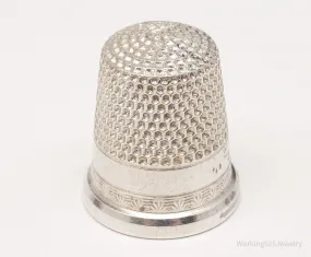 Antique Ketcham McDougall Sterling Silver Thimble Size 8