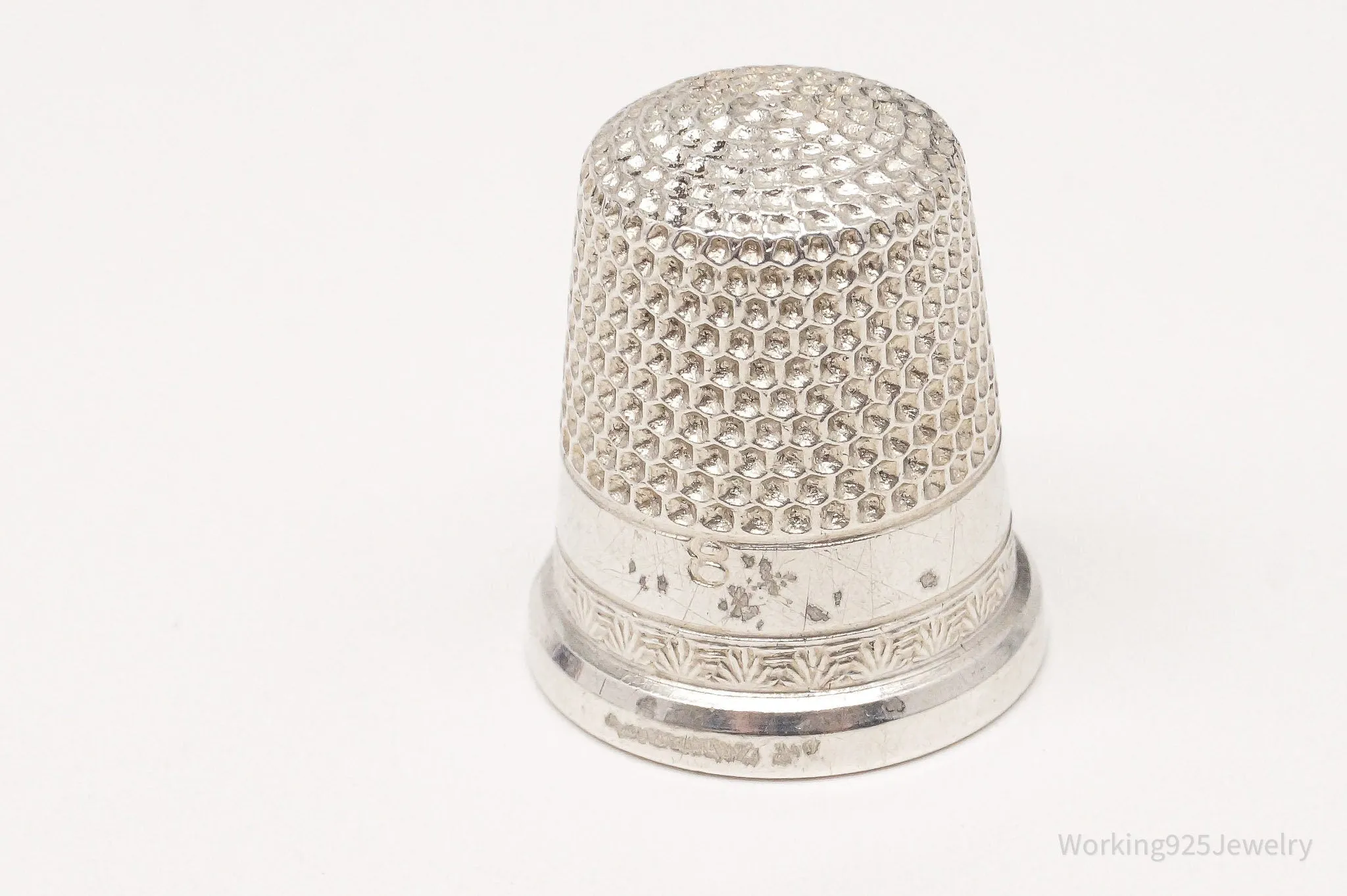 Antique Ketcham McDougall Sterling Silver Thimble Size 8
