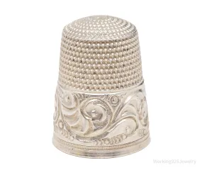 Antique Simons Bros & Co Sterling Silver Thimble Size 10