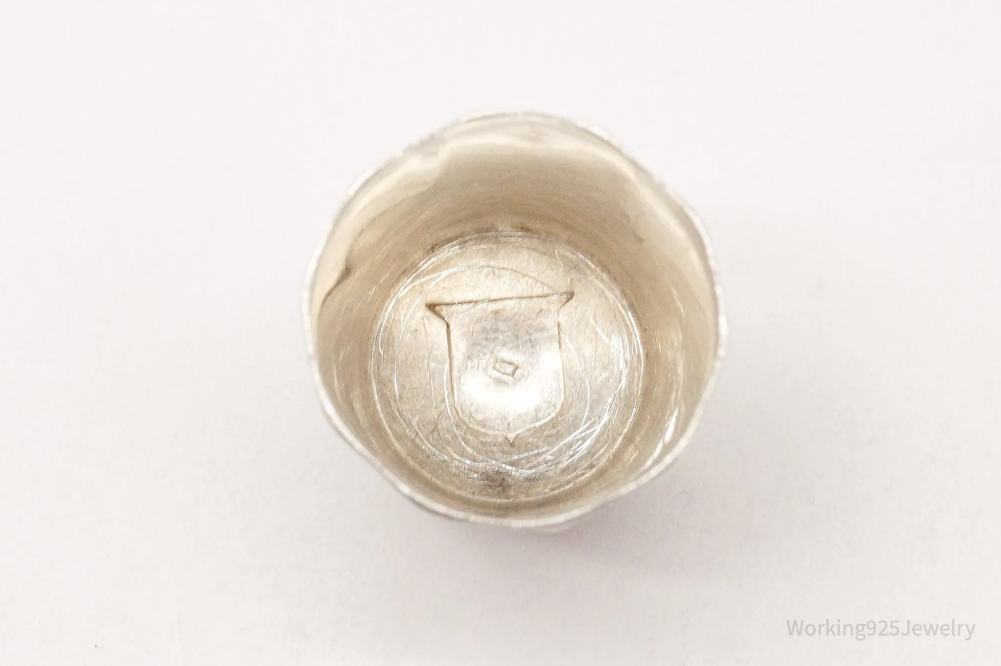 Antique Simons Bros & Co Sterling Silver Thimble Size 9