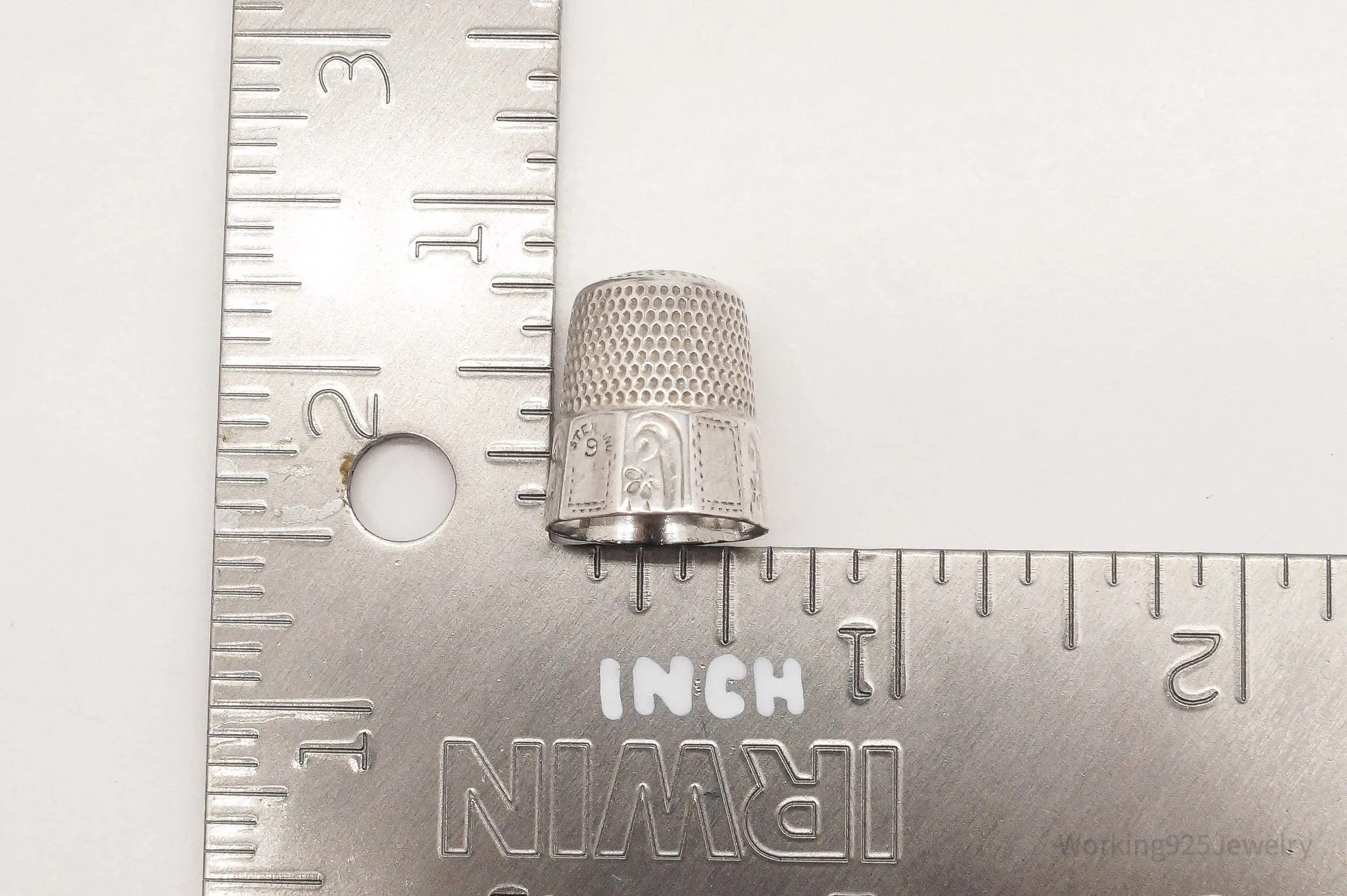 Antique Simons Bros & Co Sterling Silver Thimble Size 9