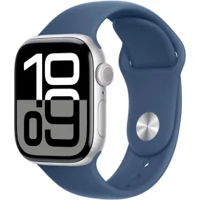 Apple Watch Gen 10 Series 10 42mm Silver Aluminum - Denim Sport Band MWWA3LW/A