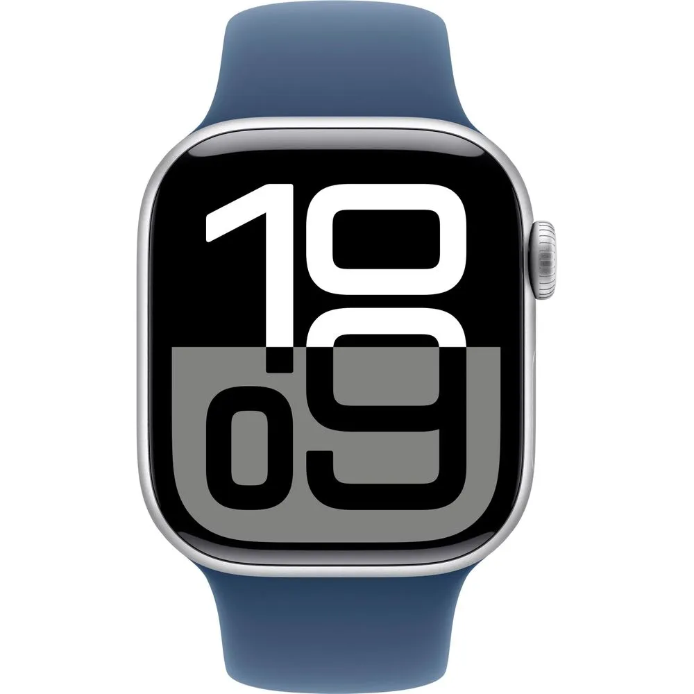 Apple Watch Gen 10 Series 10 42mm Silver Aluminum - Denim Sport Band MWWA3LW/A
