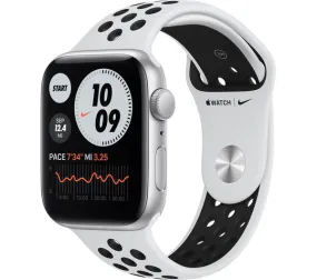 APPLE Watch SE 1st Gen GPS - Silver with Pure Platinum & Black Nike Sports Band, 44mm - Very Good