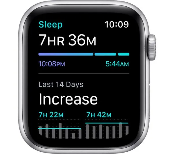 APPLE Watch SE 1st Gen GPS - Silver with Pure Platinum & Black Nike Sports Band, 44mm - Very Good