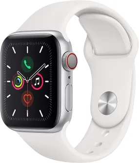 Apple Watch Series 5 (GPS   Cellular, 40mm) - Silver Aluminum Case with White Sport Band