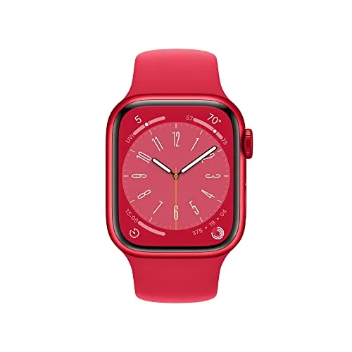 Apple Watch Series 8 [GPS   Cellular 41mm] Smart watch w/(PRODUCT)RED Aluminum Case w/ (PRODUCT)RED Sport Band - M/L