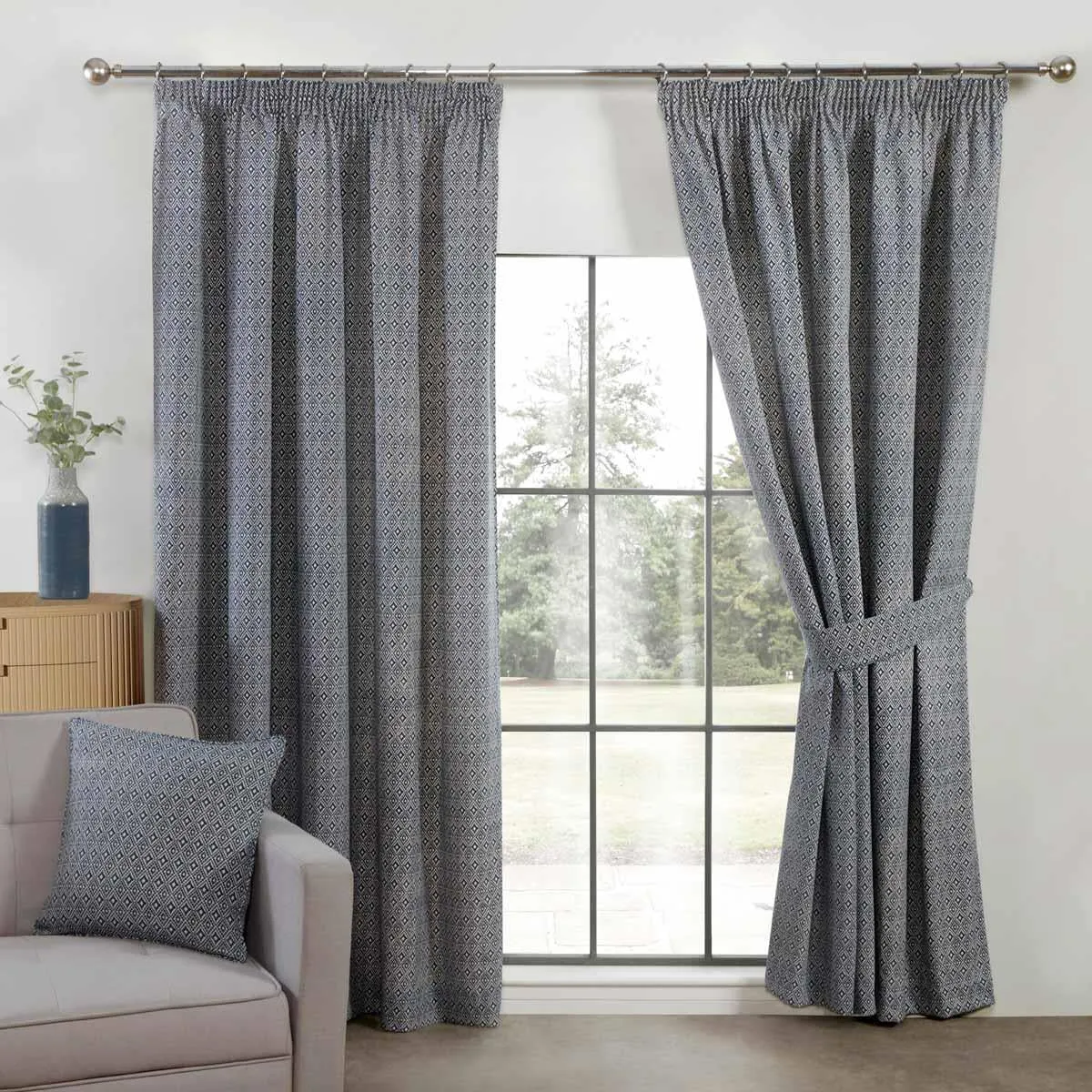 Aztec Diamond Tape Top Curtains