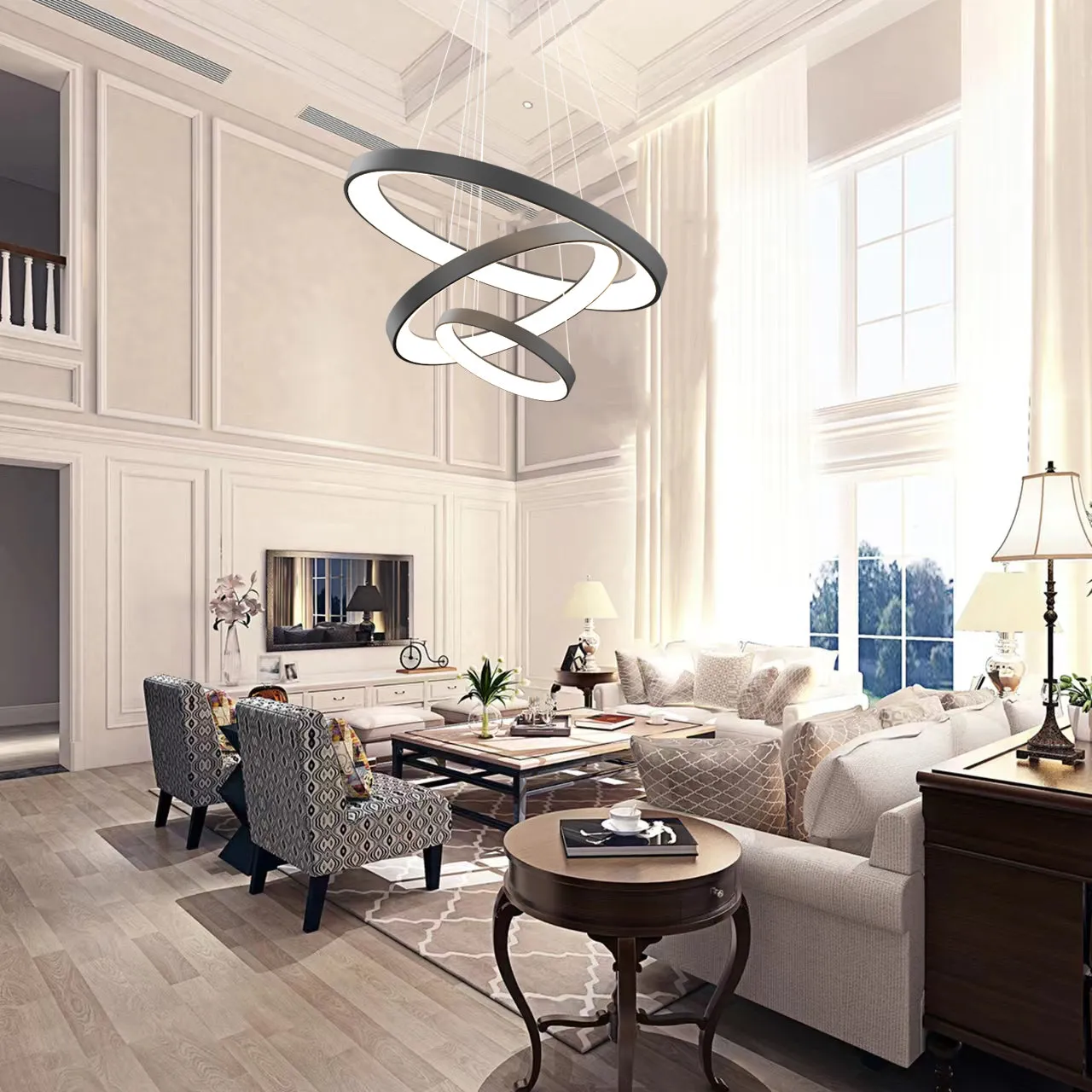 BAMA LED Modern Large 3 Tiers Chandeliers Dimmable CCT selectable color Temperature