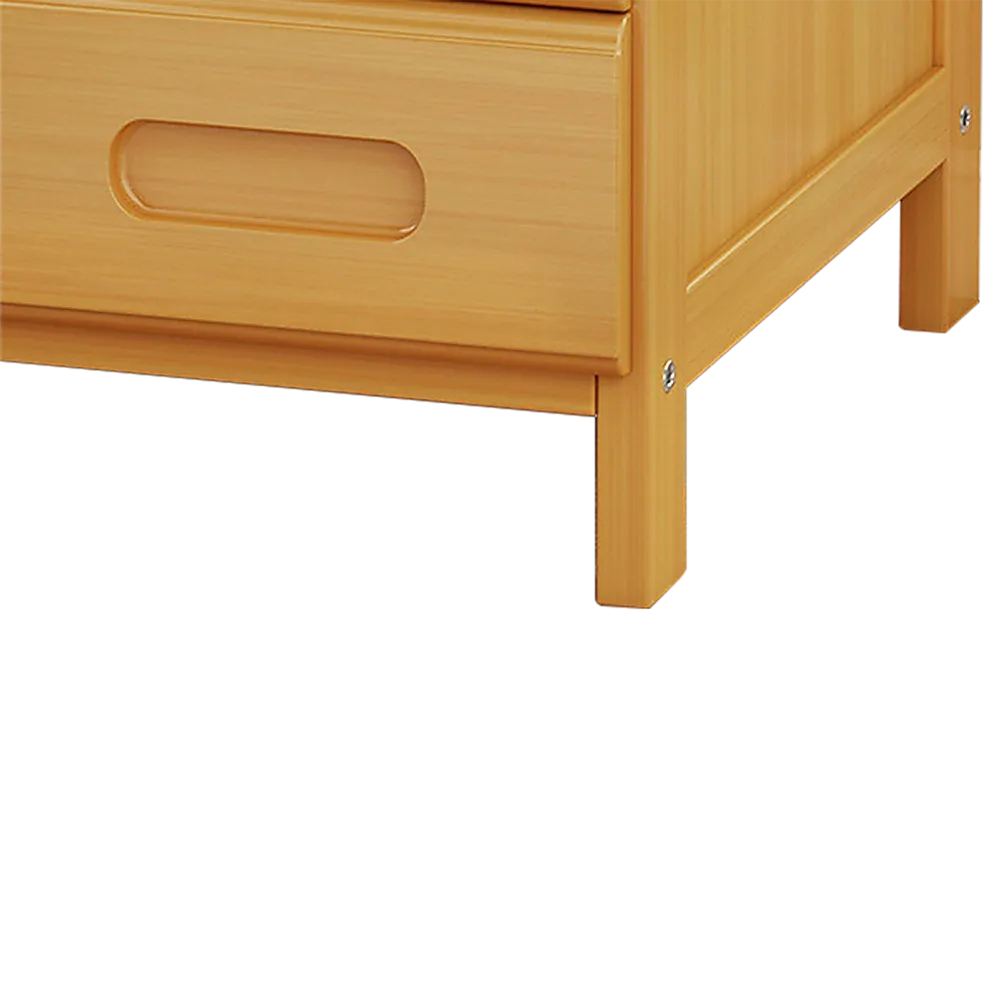 Bamboo Bedside Table with 3 Drawers, Waterproof Storage