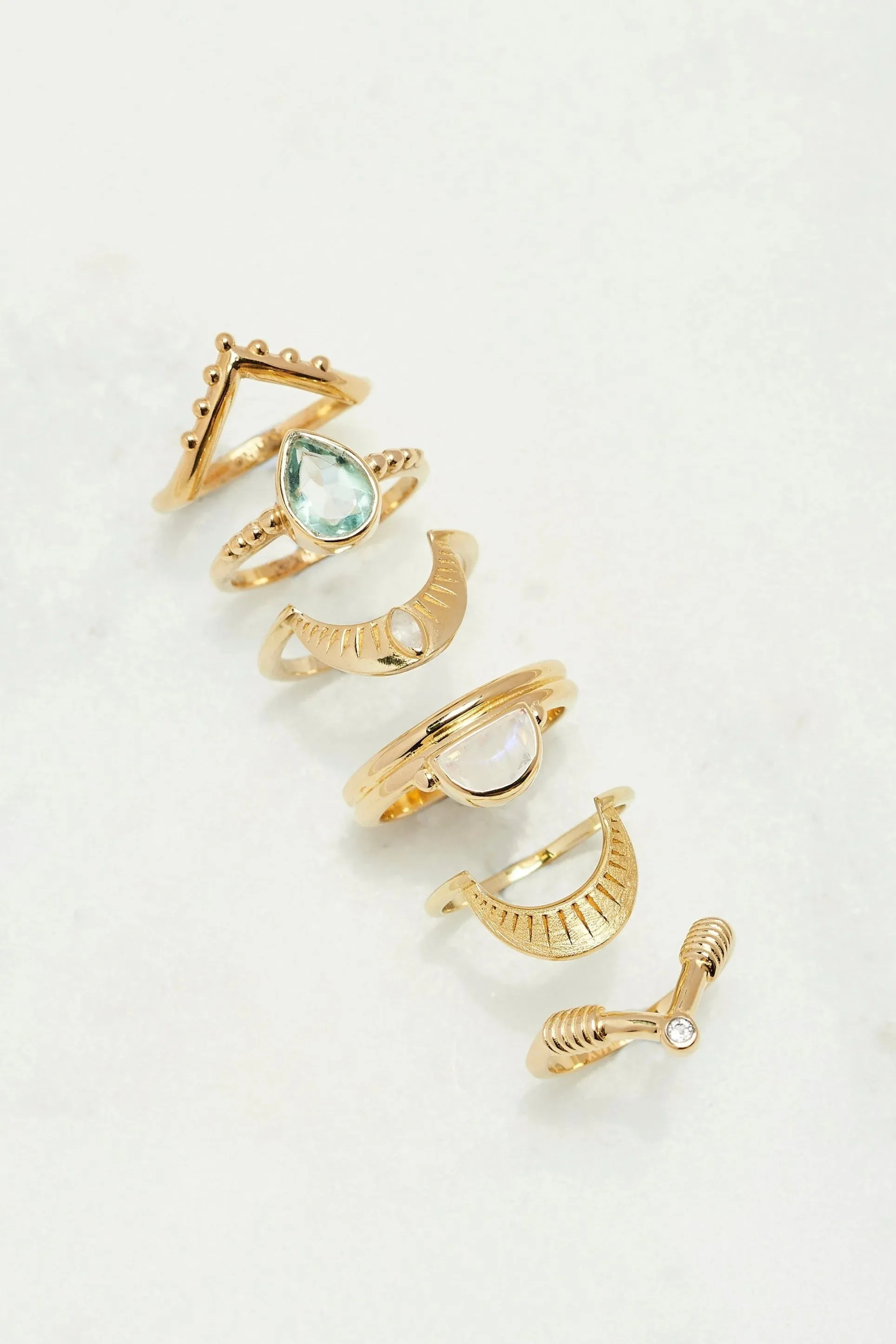 Banded Chevron Gold Stacker