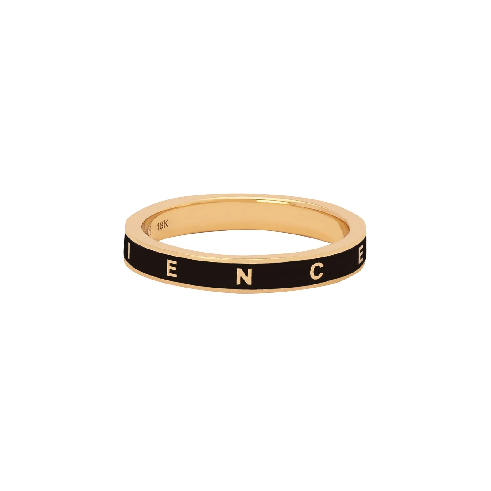 Black Enamel Resilience Ring