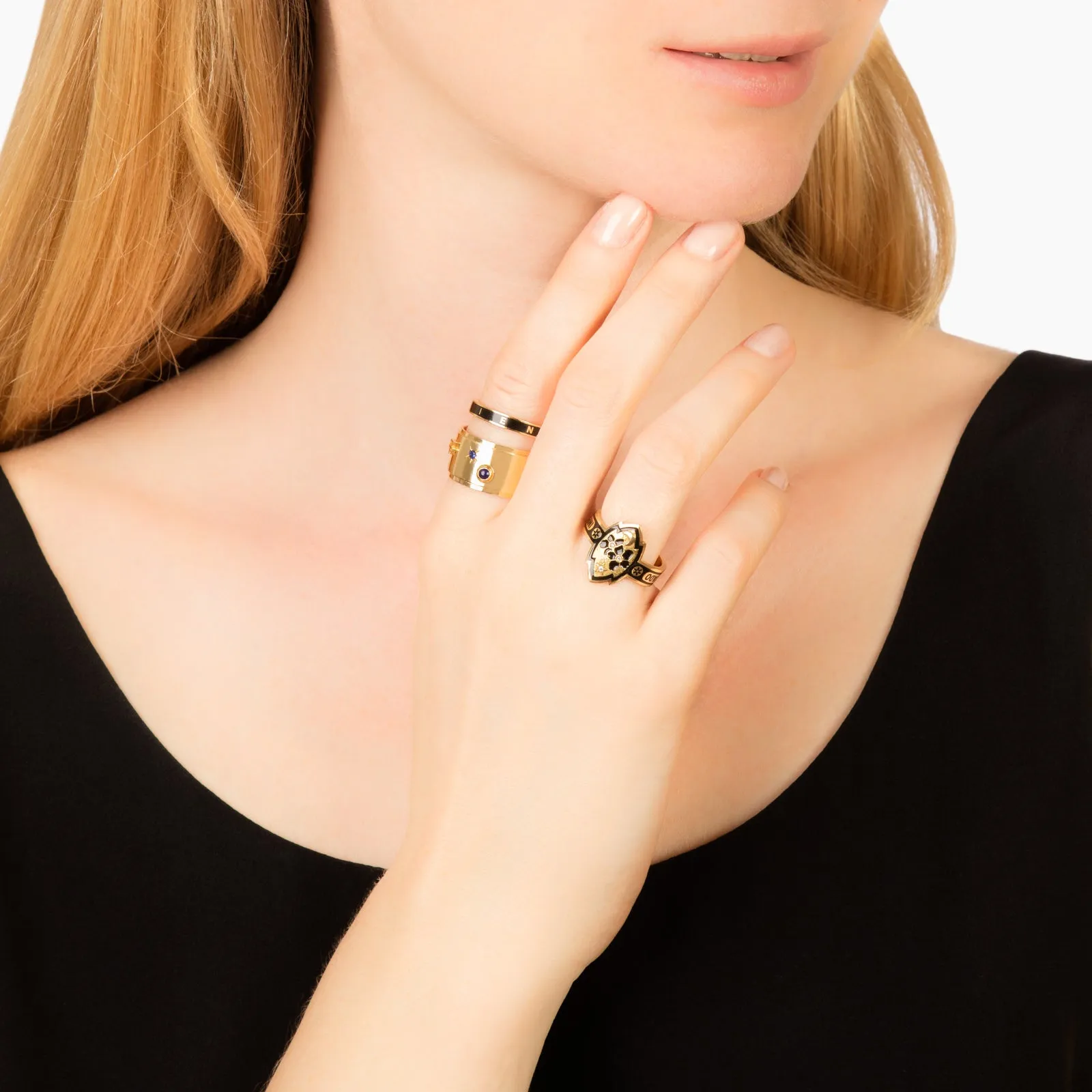 Black Enamel Resilience Ring