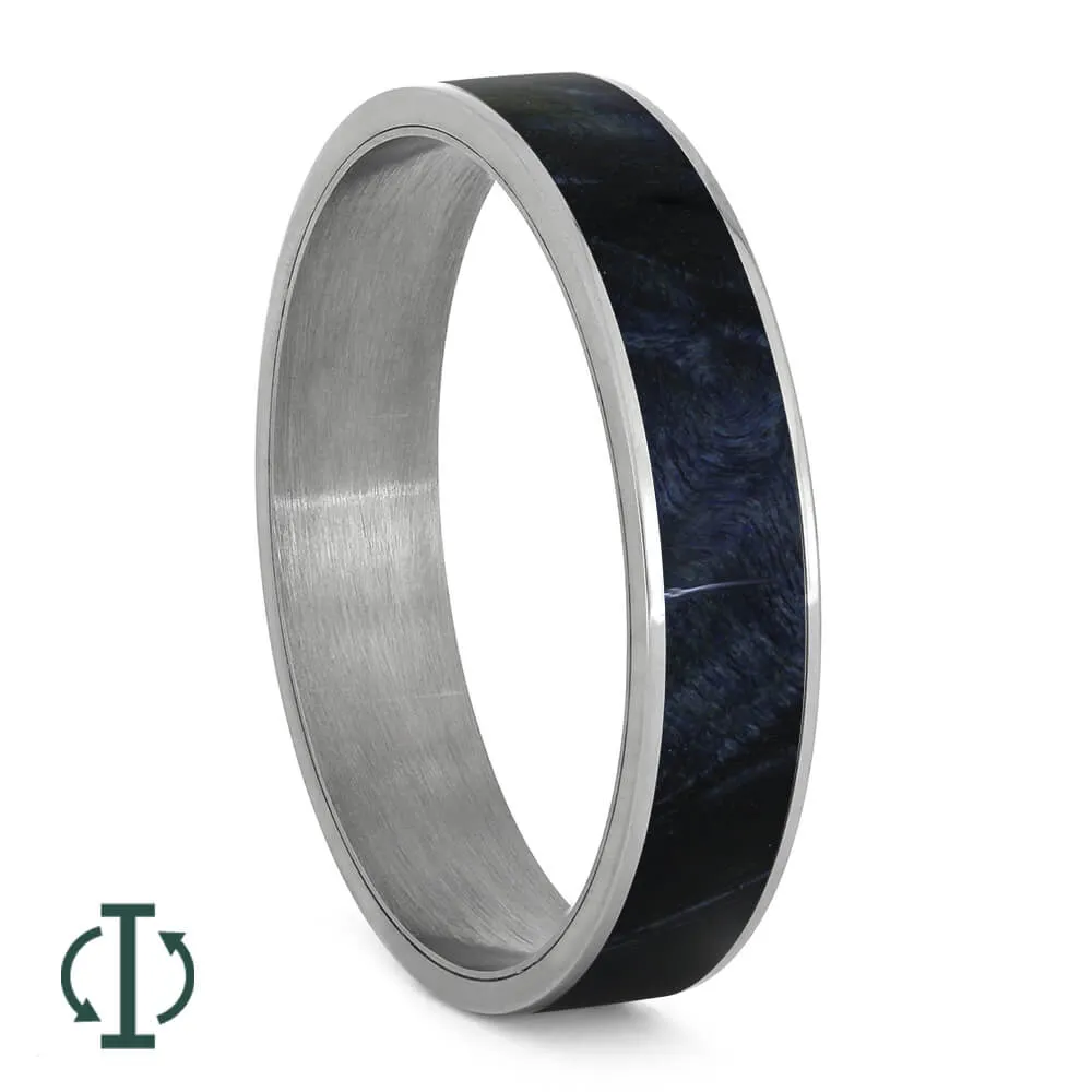 Blue Box Elder Burl Wood Inlay Components for Modular Rings