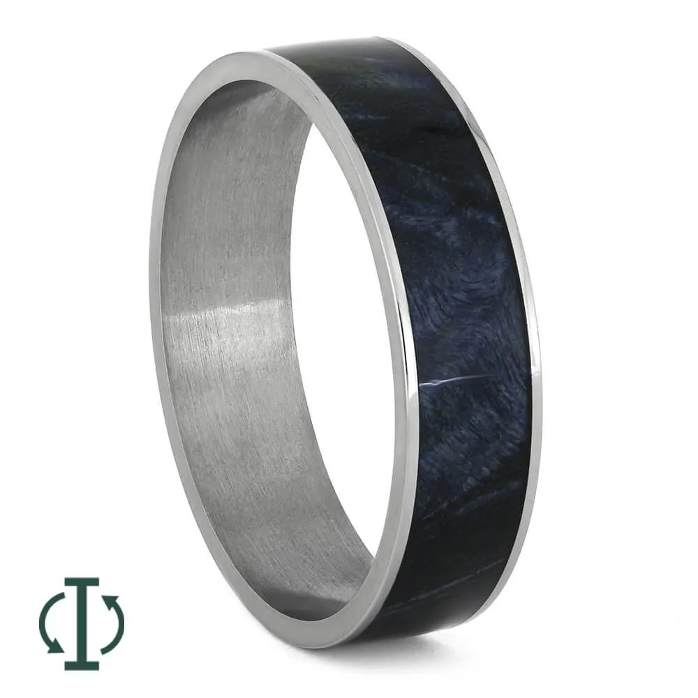 Blue Box Elder Burl Wood Inlay Components for Modular Rings