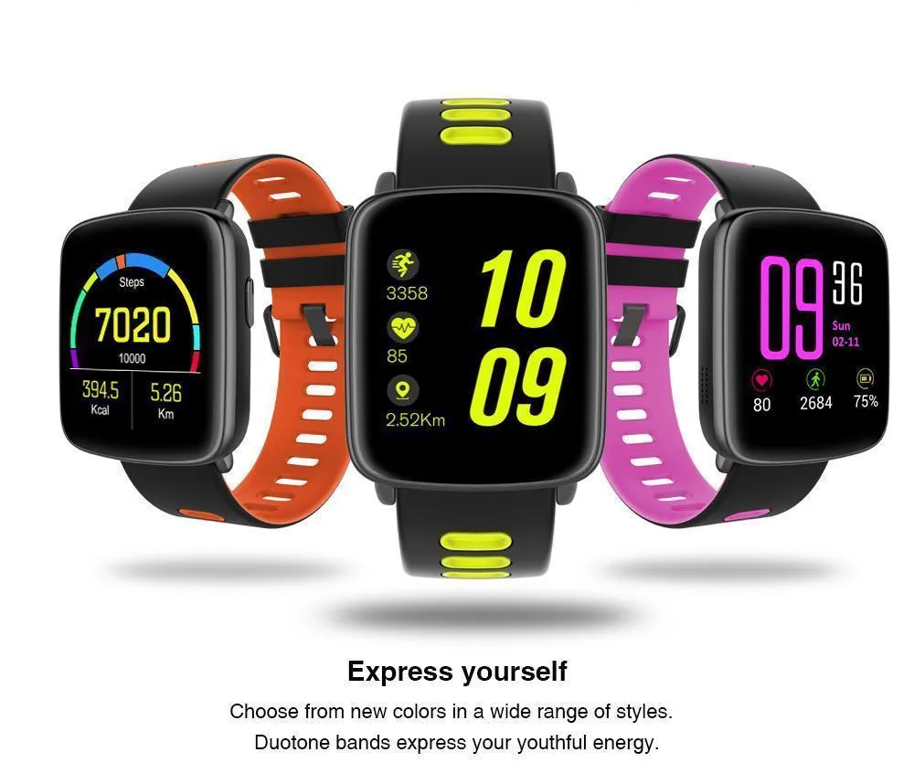 Bluetooth Sport Smart Watch IP68 Waterproof Swimming with Heart Rate Monitor Remote Camera Control