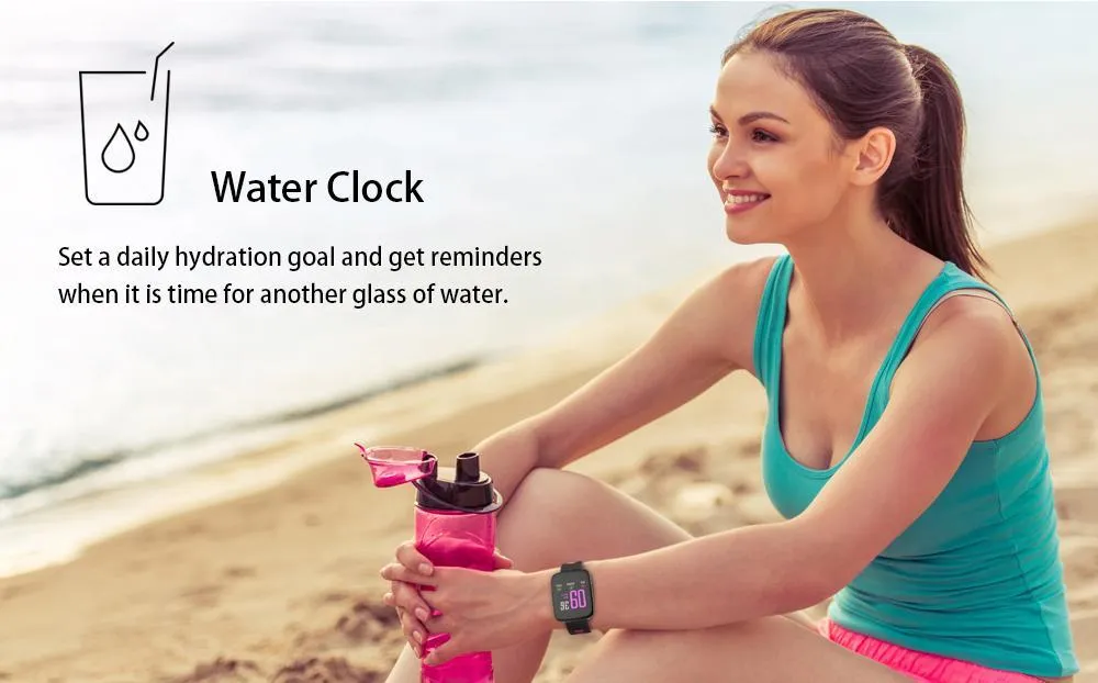 Bluetooth Sport Smart Watch IP68 Waterproof Swimming with Heart Rate Monitor Remote Camera Control