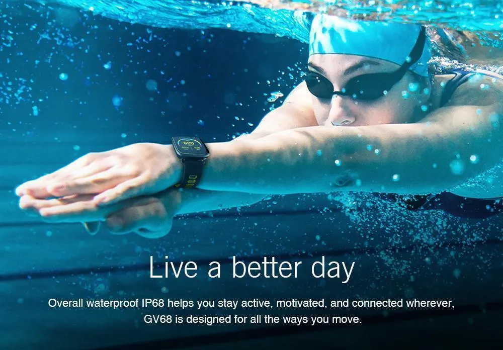 Bluetooth Sport Smart Watch IP68 Waterproof Swimming with Heart Rate Monitor Remote Camera Control